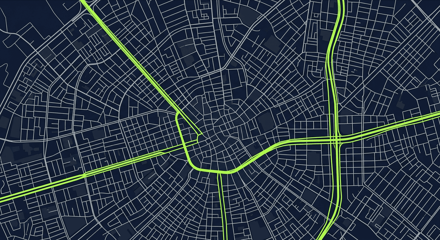 Mapa estilizado de la zona de Puente Aranda en Bogotá
